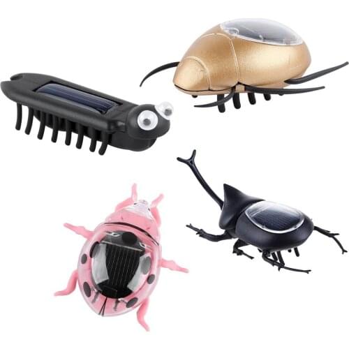 4-in-1 Children Solar Powered Playing Learning Toys Leadbug Beetles Multiped Scarab Insects DIY Solar Robot