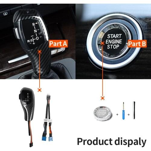 For BMW E90 E91 E93 E81 E82 E84 E87 E88 E89 Shift Knob Automatic Gear Shift Knob Fitment Modification With Engine Button Sets