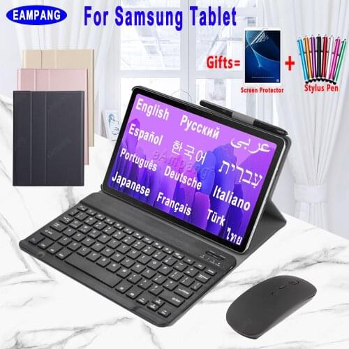 For Samsung Galaxy Tab A7 S6 lite Keyboard Case Tab S7 S6 S5e A6 10.1 2016 2019 A 10.5 English Russian Spanish Keyboard Mouse