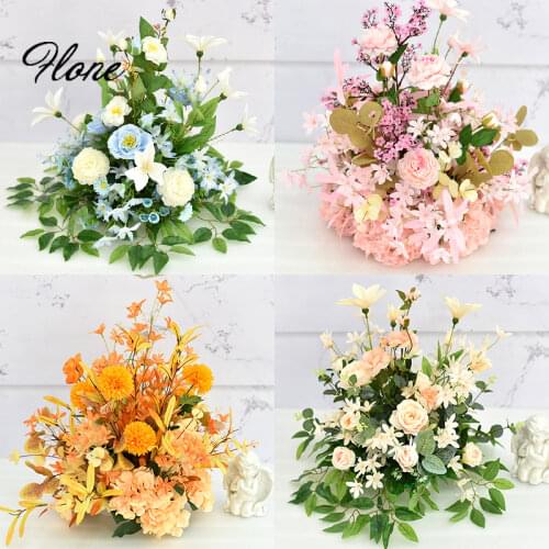 Flone 40/50cm Artificial Flowers Ball For Table Centerpieces Wedding Backdrop Floral Arrangement Party Decoration