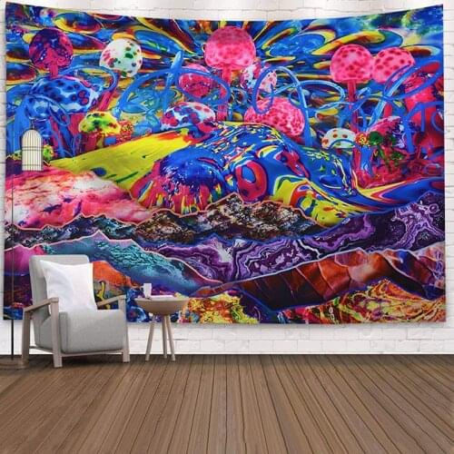 Tapestry Colorful Hippie Tapestry Psychedelic Dormitory Wall Decoration Bohemian Mandala Tapestries