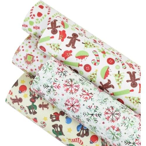 HSDCraft 20x34cm A4 hsd-design Christmas series Faux Synthetic Leather Fabric,DIY materials