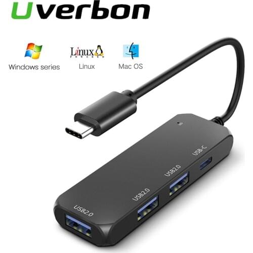 USB Type C HUB 4 Port Multi USB 2.0 Adapter USB-C HUB For Tablet Notbook Mobile Phone Type c HUB Splitter