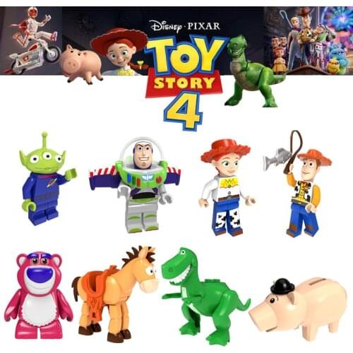 Disney Original Toy Story Toy Brick Woody Buzz Lightyear Jessie Alien Lotso Ham Rex Bulleye Building Block 5cm