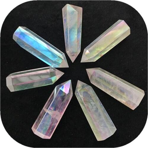 Aura Clear Quartz Wand Point Natural Stones Minerals Crystals Gems Healing Reiki For Home Decoration Gemstones