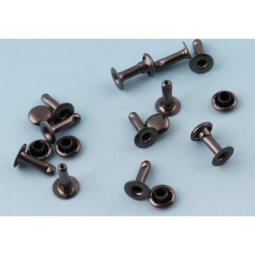 5mm Black Double Cap Rivets Mini leather Rivets Nails Metal studs Leathercraft Round Studs for Bag Garment Bracelet