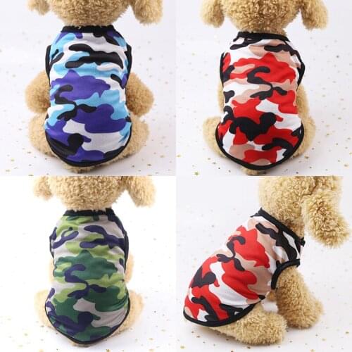 Summer Cotton Dog Vest tshirt Camouflage Pet Cat Dog Clothes for Small Dogs Chihuahua Yorkshire Pug Shirts Puppy Clothing Shirt