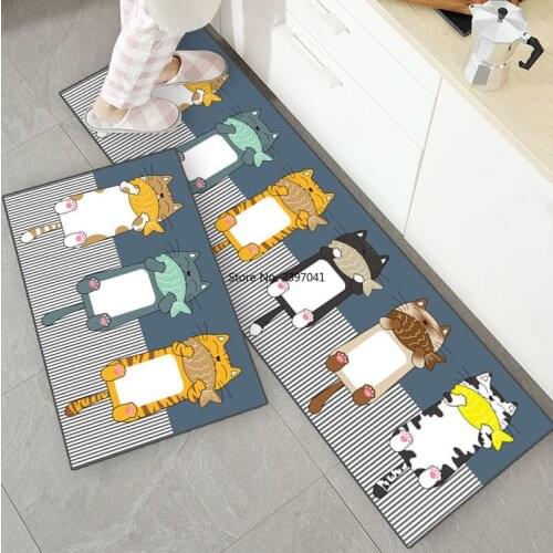 Cute Kitchen Mat for Floor Anti-slip Bath Carpet Entrance Doormat Fashion Absorbent Area Rugs Living Bedroom Prayer Pad