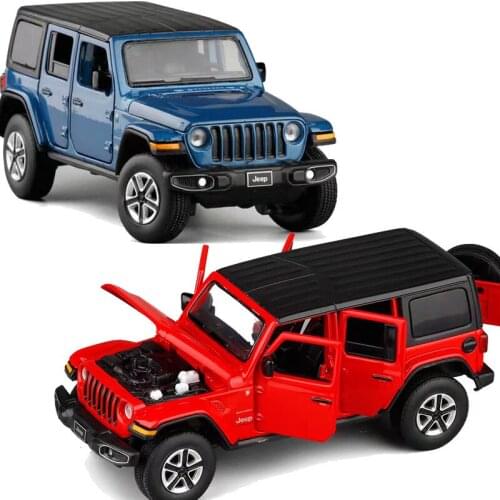 Die Casts 1:32 Alloy Model Cars Toys for Children Electronic Pull Back Flashing Sports Car 2020 JEEP Sahara SUV Boy Toy