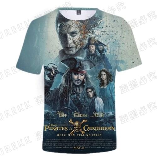 Fashion Mens T-shirts Movie Pirates of the Caribbean Summer T Shirt Women Streetwear Oversized 3D Print Kids Tee Tops