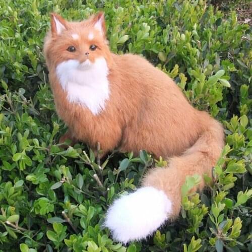 New lovely simulation fox toy yellow plastic&fur beautiful sitting fox doll gift about 26x28cm 2104