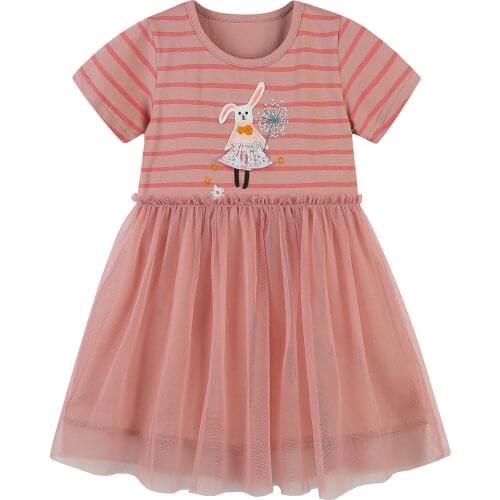 Jumping Meters Elsa Dress Princess Costume Girls Party Dress Kids Clothes Floral Animal Pattern Baby Dresses Children Clothing