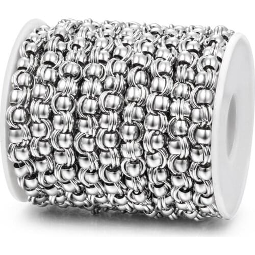 1M Stainless Steel 1.2x8mm Flat Pearl Chains For DIY Necklace Bracelet Anklet Making Jewelry Making Supplies Wholesale Lots Bulk