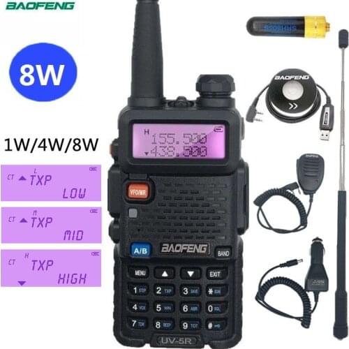UV-5R BAOFENG UV5R 8W Powerful Walkie Talkie Ham Radio Station VHF UHF Portable CB Radio Amateur 15KM Long Range Hunting UV 5R