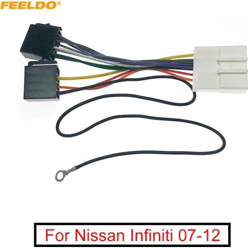 FEELDO Car Audio Stereo ISO Wiring Harness Adapter For Nissan Infiniti 07-12 Install Aftermarket CD/DVD Stereo Wire Plug