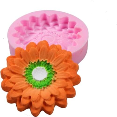 DIY Sun flower Liquid silicone mold Fondant baking tool cake mould cake decorating tools Valentines Easter