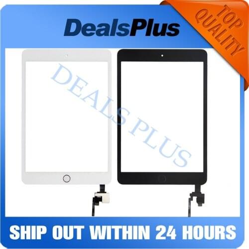 Replacement New Touch Screen Digitizer +Home Button+IC Flex Cable For iPad Mini 3 A1599 A1600 A1601 Black White