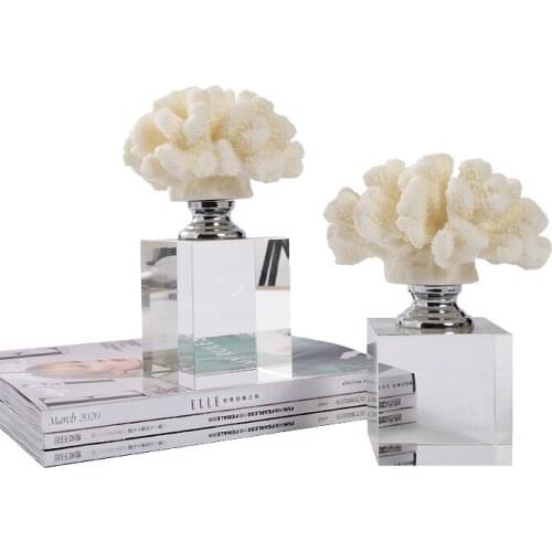 Modern Simple Living Room Luxury Crystal Coral Ornaments Desktop Home Decoration