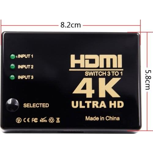 Ultra HD 4K Splitter 1x5 Port 3D 4K*2K Video Switch Switcher HDMI-compatible 1 Input 5 Output HUB with IR Remote