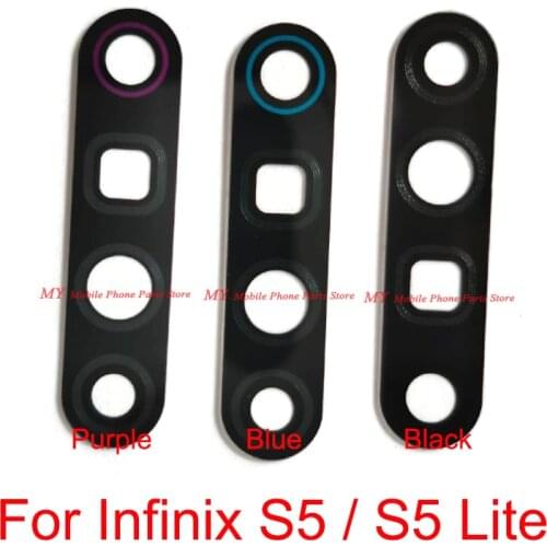 Rear Back Camera Glass Lens Cover For Infinix S5 / S5 Lite S5lite Back Camera Lens Glass With Glue Sticker Repair Spare Part
