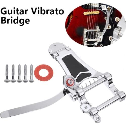 Replacement Electric Guitar Parts Hollow Body Silver Chrome Tremolo Vibrato Tailpiece Bridge Guitar Musical Instruments Tools