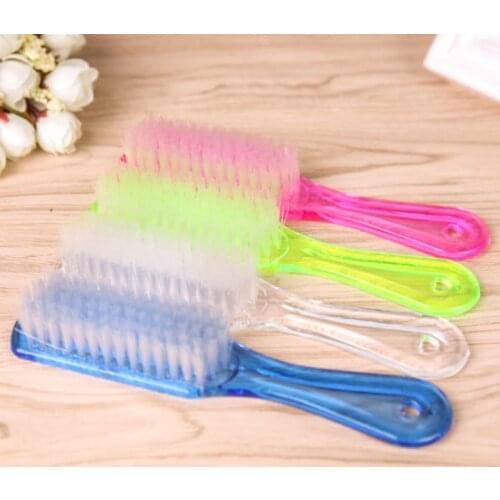 1pc DIY Nail Dust Brush Remover Dust Plastic Cleaning Tool For Manicure Random Color