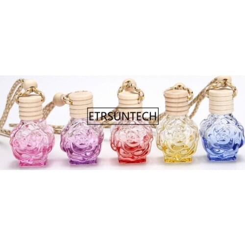 10ml Empty Glass Bottle Fragrance Car Hanging Perfume For Essential Oils Diffuser Car-styling bottle F2043