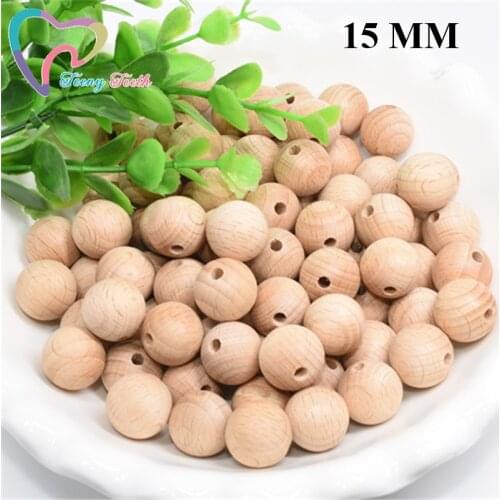 10 PCS Wooden Beads 10/12/15/16/18/20/25 MM Baby Teether Teething Beads Natural Ball Round Handmade Chew DIY Nursing Jewelry
