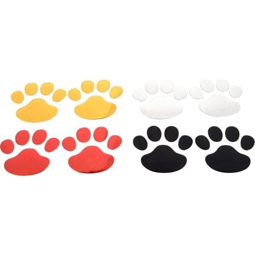 2pcs 3D Dog Paw Footprint Car Sticker Decal Footprint Sticker Motorcycle Decor Colorful