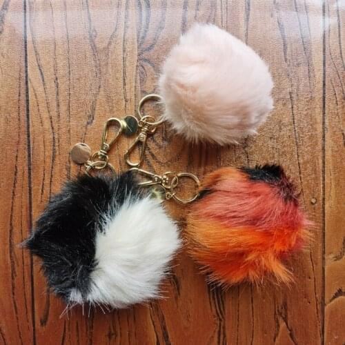2021 New designer brand plush balls with golden keychain fluffy soft plush ball keyrings furball bag pendant decoration pom