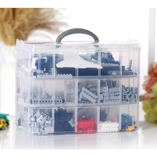 3 Layer Desktop Medicine Storage Box Portable Household Sundries Organizer Cosmetic Container Building Blocks Storage Box