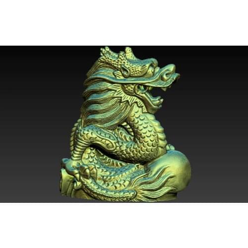 3D model for cnc or 3D printers in STL file format Dragon 3D carved sculpture STL model