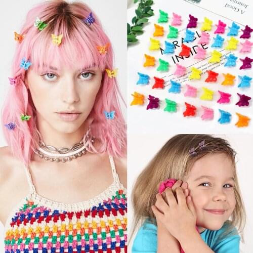 40PCS/Pack Mixed Color Cute Girls Mini Butterfly Hair Claws Flower Children Hairpins Hair Clips Fashion Hair Accessories