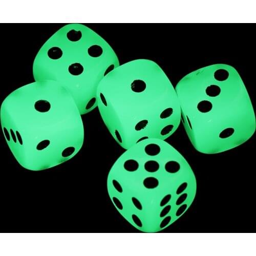 5Pcs 14mm 6 Sided Noctilucent Dice Cubes Night Light Luminous Fun Night Bar KTV Entertainment Game Dices Wholesale