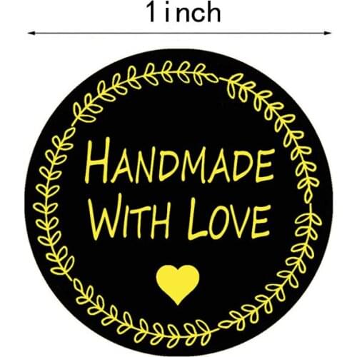 50-500pcs Round Natural handmade Stickers seal Labels cute sticker for Cake Packaging labels sticker stationery