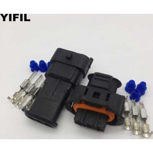 5sets/lot 3 Pin/Way Female And Male Axial Pressure Timing Sensor Inlet Pressure Plug Car Connector Socket Housing For Bosch