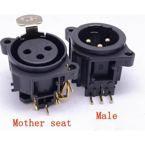 8PCS XLR Plug&Socket 3Pin XLR Male Plug&Female Socket Panel Mount Chassis 3Pins Square Shape XLR Connector Adapter