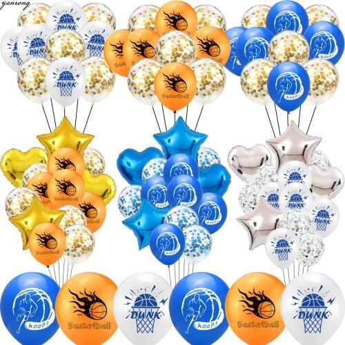 Back To School Sliver Rose Gold Latex Balloon party Basketball match Decorations Foil Balloons Childrens day toy Baby Shower