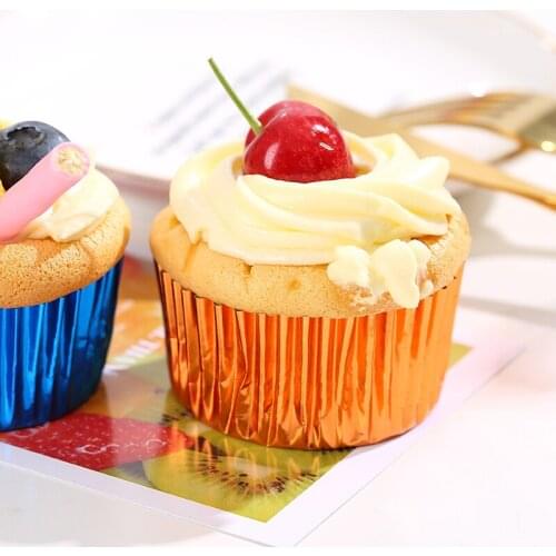 Free Shipping 100pcs Gold/Silver/ Red/Black/rose gold/White Purple Foil Paper Cupcake Liners Pure Color Cup cake Wrappers