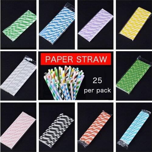 Bar Soul Paper Cocktail Straws 25pcs/lot Multicolored Food Grade Environmental Drinking Straws Cocktail Decoration