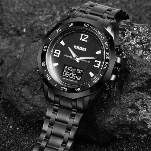 Mens Watches Compass Pedometer Calorie Thermometer OLED Display Waterproof Quartz Digital Wristwatches Clock Relogio Masculino