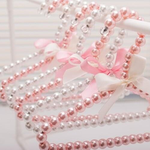 Children Pearl Hanger Fashion Dog Hangers for Clothes Baby Pearl Plastic Pet Hangers Mini Wardrobe Baby Coat Rack 1Pcs 20cm