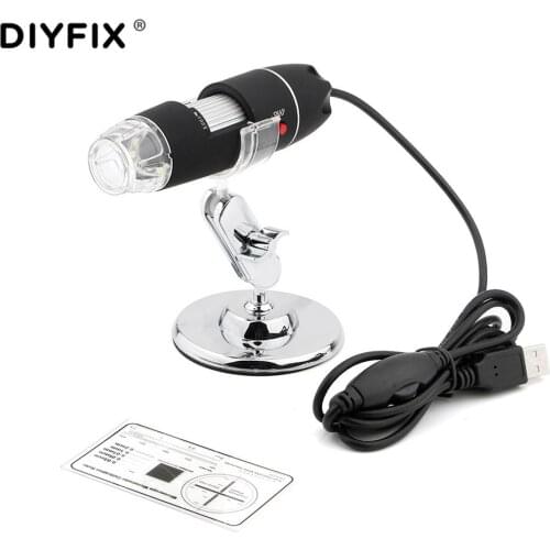 DIYFIX Electronic 8 LED 1000X/500X USB Digital Microscope Endoscope Camera Zoom Magnifier with Adjustable Metal Stand