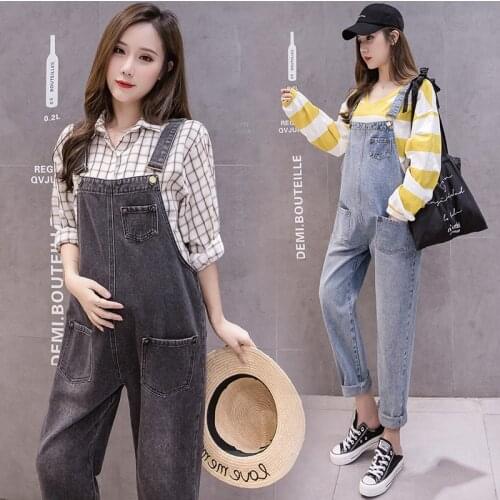 Denim Maternity Jeans Bib pants Overalls Loose Adjustable Pants Clothes for Pregnant Women Rompers Pregnancy Jeans Jumpsuit