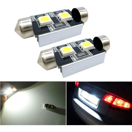 2Pcs No Error Festoon 36mm LED Bulb C5W 5050 SMD Lamp Car License Plate Lights For Volkswagen VW Golf 3 4 5 6 Passat B6 B5 Jetta