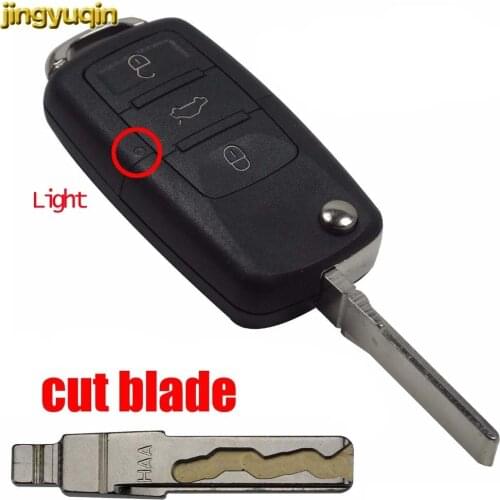 Jingyuqin Cut Key Folding Flip Remote Key Fob Case Shell For Volkswagen VW Golf Passat Polo Jetta Touran Bora Sharan Transporter