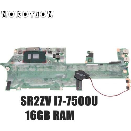 NOKOTION DA0X31MBAF0 907558-601 907558-001 907558-501 For HP X360 13-W 13T-W000 Laptop Motherboard SR2ZV I7-7500U CPU 16G RAM