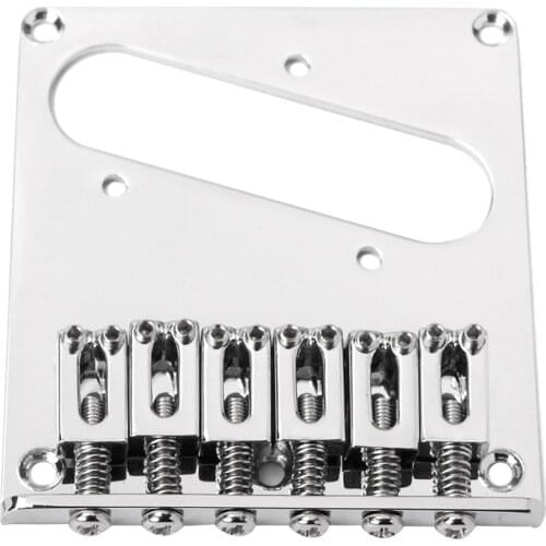 Metal Electric Guitar Saddle Bridge Tailpiece Plate - Chrome