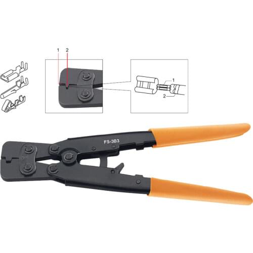 FS-3B3 Hand Japanese Style Mini Crimping Plier Crimper For Non-Insulated Tabs Receptacles Terminals AWG 30-17 Square mm 0.3-1.0