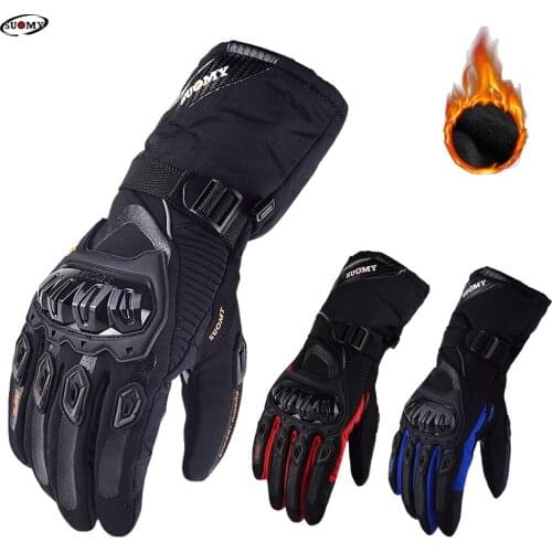 SUOMY Motorcycle Gloves Men Touch Screen Winter Warm Waterproof Windproof Protective Gloves Motocross Guantes Luvas Eldiveni